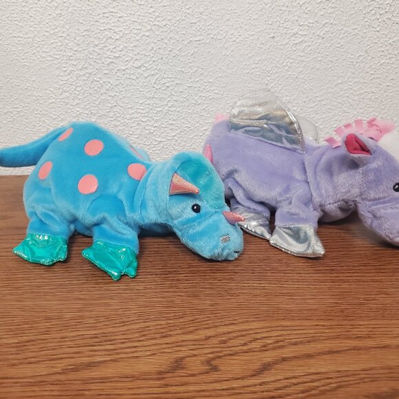 Plush 8" Dragon Hand Puppets by Battat - Lot of 2 - Pretend Play - Picture 2 of 7